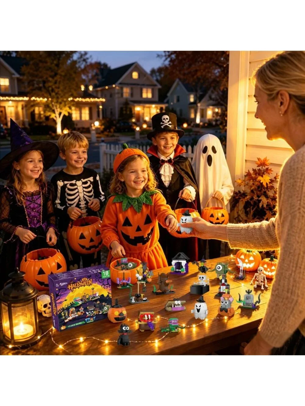 Halloween Party Favors - 30 Pack Building Blocks Toys for Trick or Treat Goodie